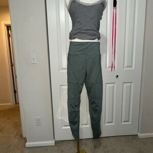 Women's Olive Green High-Waist Leggings
